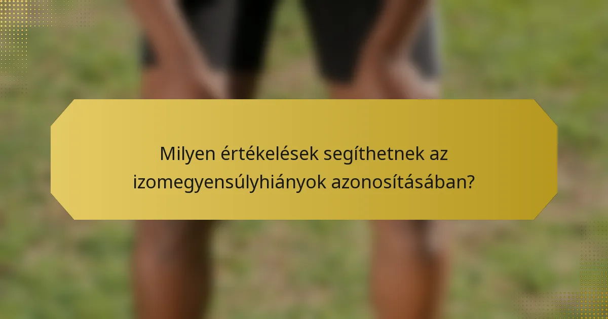 Milyen értékelések segíthetnek az izomegyensúlyhiányok azonosításában?